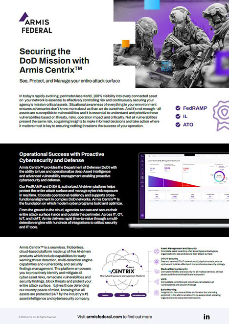 Securing the DoD Mission with Armis Centrix™
