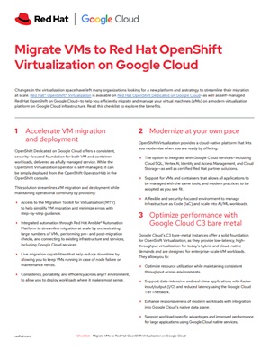Migrate VMs to Red Hat OpenShift Virtualization on Google Cloud