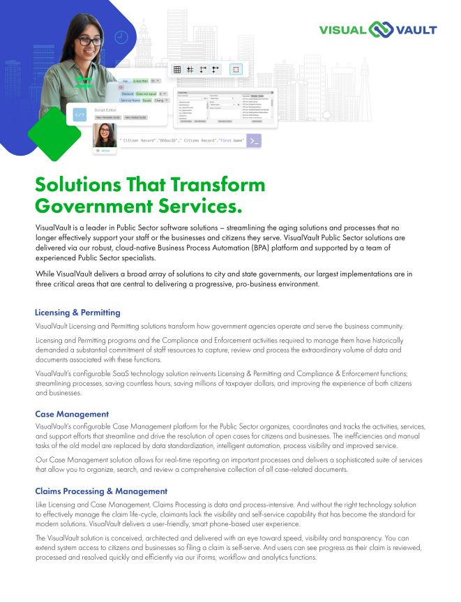 VisualVault: Solutions That Transform Government Services