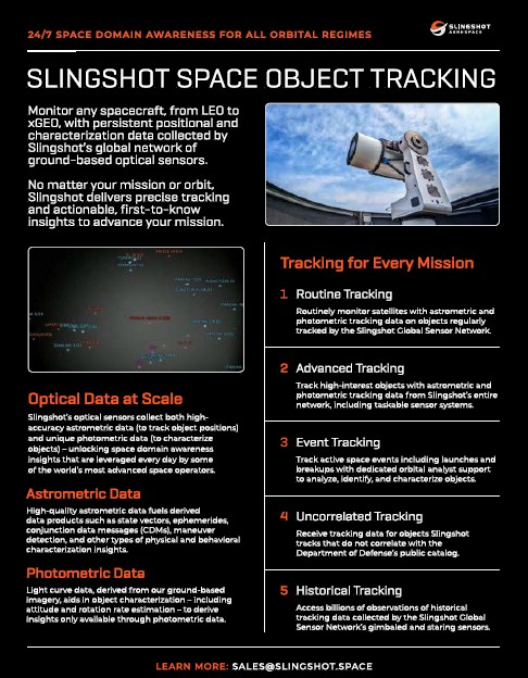 Slingshot Space Object Tracking