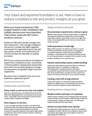 Your healthcare organization's travel and expense foundation is set