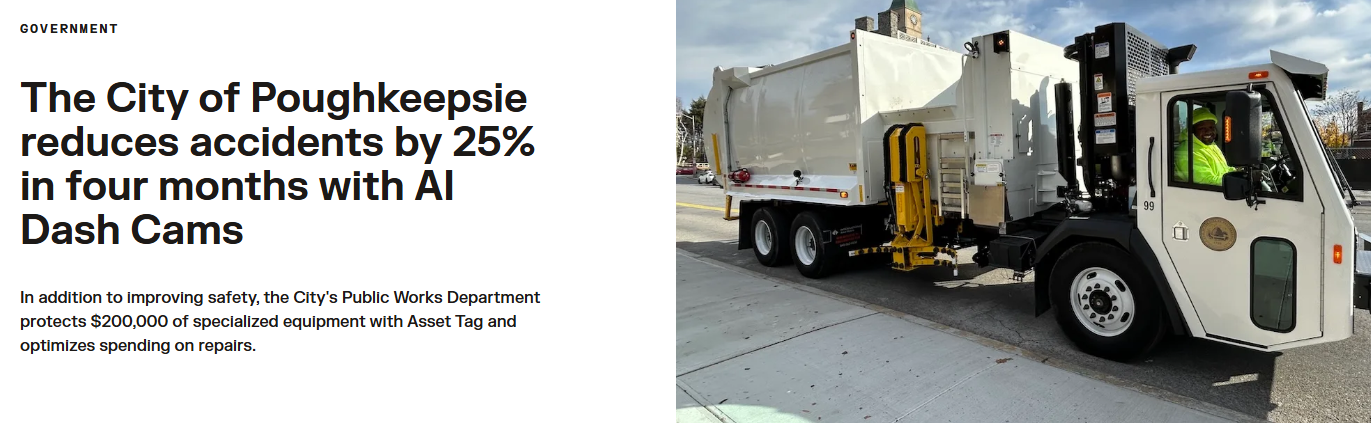 The City of Poughkeepsie Reduces Accidents by 25% in Four Months with AI Dash Cams