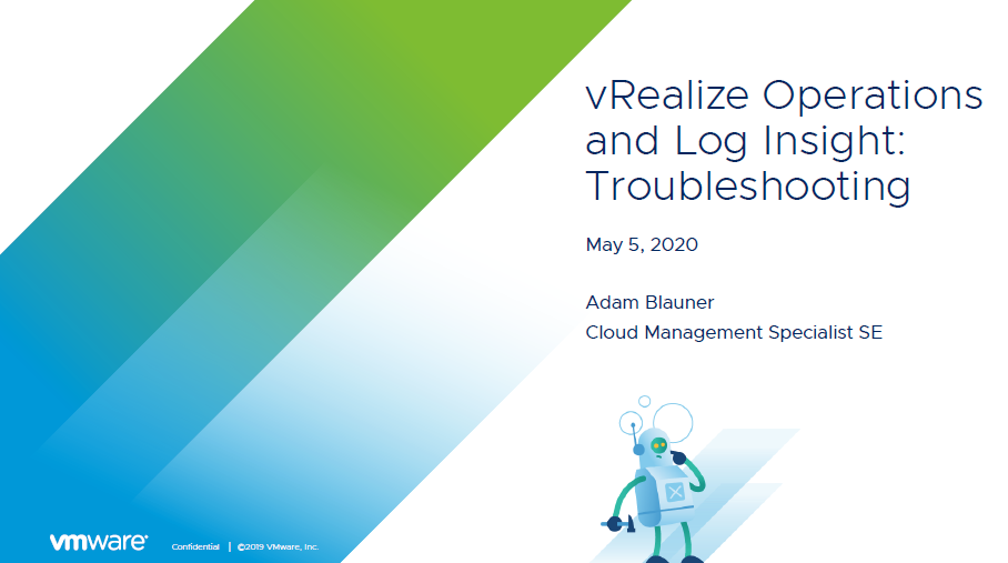 VMware vRealize troubleshooting banner