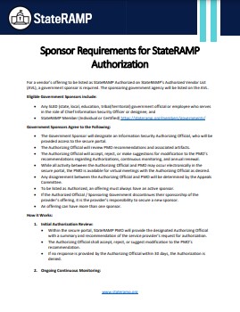 Sponsor Requirements for StateRAMP Authorization