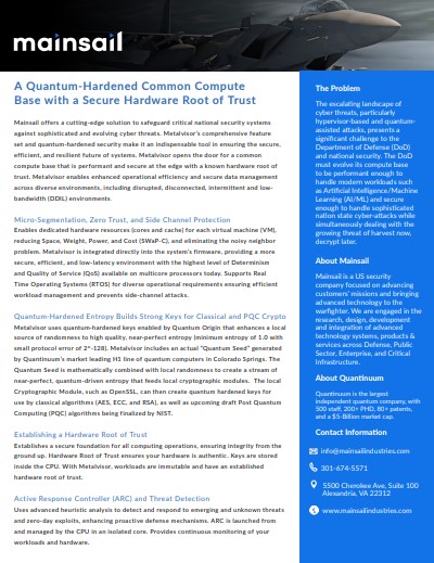 Mainsail Quantum One Pager