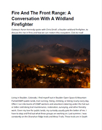 Fire and the Front Range: A Conversation with a Wildland Firefighter