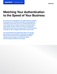 Matching Your Authentication to the Speed of Your Business