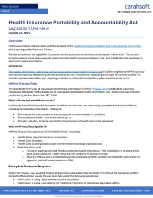 Health Insurance Portability and Accountability Act (HIPAA)