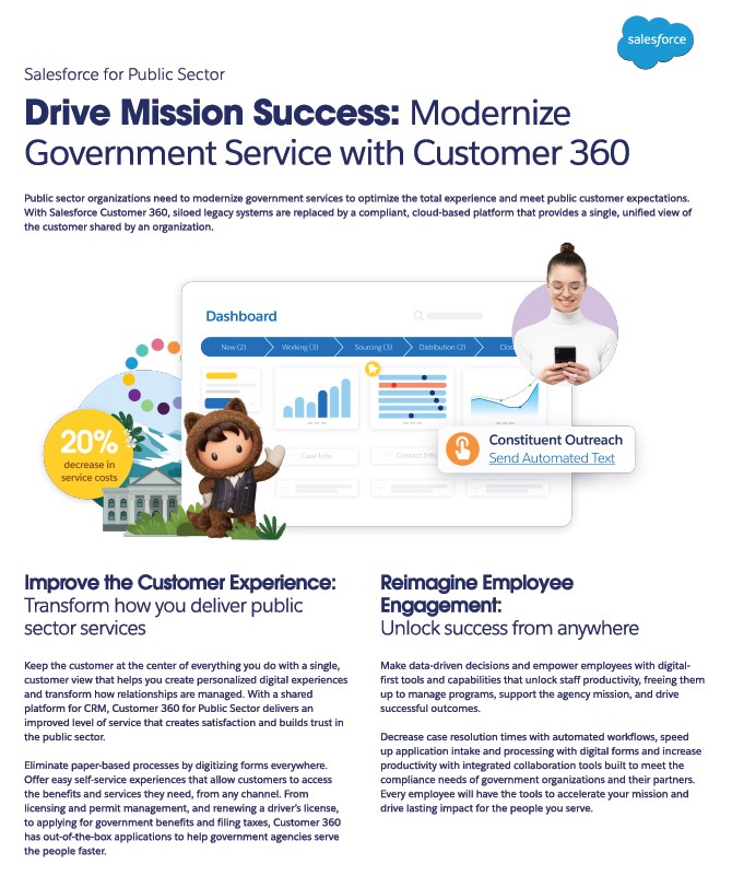 Drive Mission Success: Modernize Government Service with Customer 360