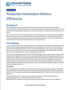 Production Automation Delivers Efficiencies