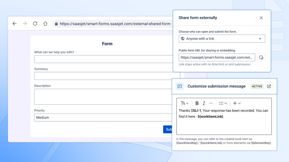 Smart Forms for Jira - Custom Submission Messages