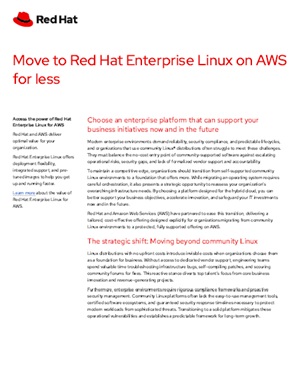 Move to Red Hat Enterprise Linux on AWS for less
