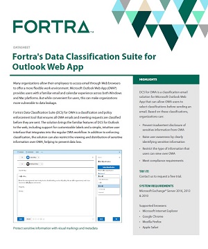 Fortra’s Data Classification Suite for Outlook Web App (CDS for OWA)