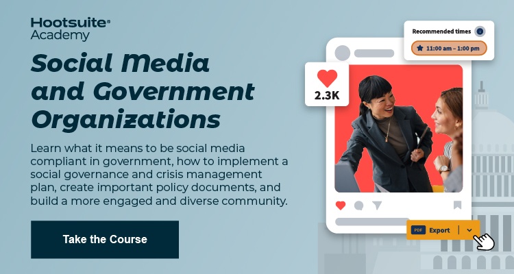 Social Media and Government Organizations Course Banner