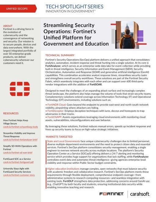 Streamlining Security Operations: Fortinet's Unified Platform for Government and Education