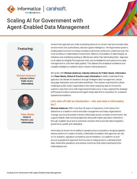 Scaling AI for Government with Agent-Enabled Data Management
