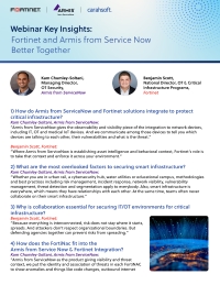 Webinar Key Insights: Fortinet & Armis from Service Now Better Together