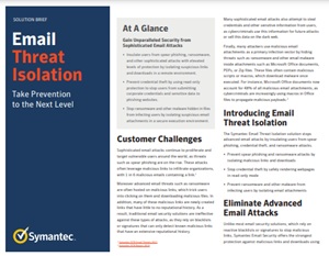 Symantec Email<br>Threat Isolation