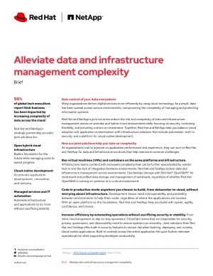 Alleviate Data and Infrastructure Management Complexity