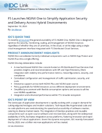 F5 Launches NGINX One to Simplify Application Security and Delivery Across Hybrid Environments