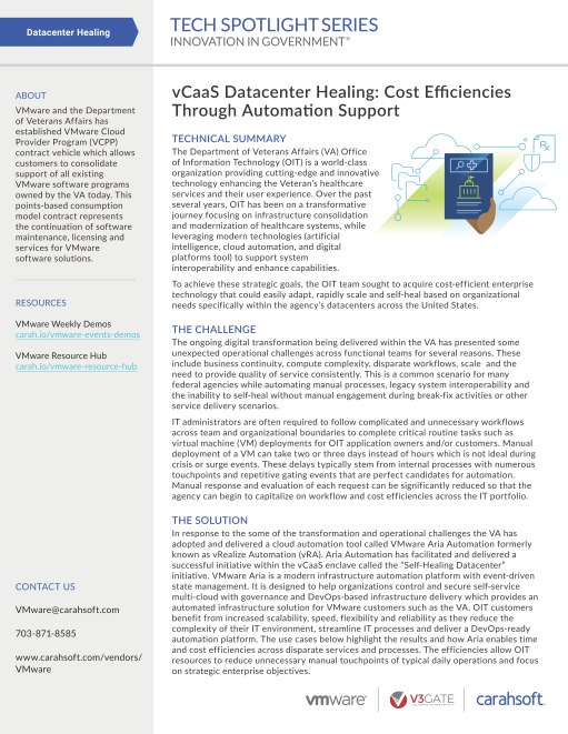 Tech Spotlight VMware vCaaS Graphic