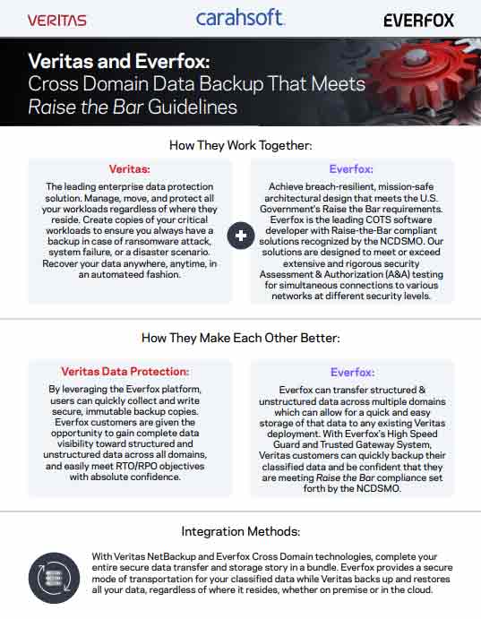 Everfox and Veritas - Cross Domain Data Backup That Meets Raise the Bar Guidelines