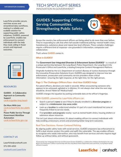 GUIDES: Supporting Officers. Serving Communities. Strengthening Public Safety