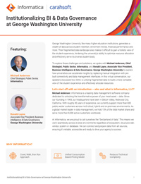 Institutionalizing BI & Data Governance at George Washington University