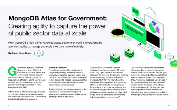 MongoDB Atlas for Government: Creating agility to capture the power of public sector data at scale