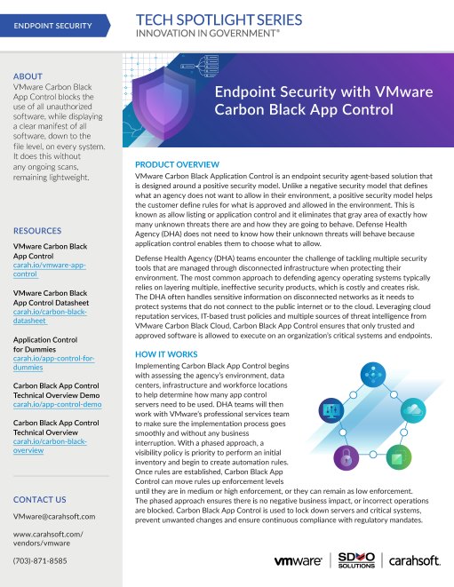 Tech Spotlight VMware Carbon Black App Control Graphic