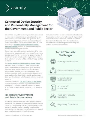 Connected Device Security and Vulnerability Management for the Government and Public Sector