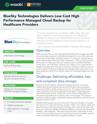 BlueSky Technologies Delivers Low Cost High Performance Managed Cloud Backup for Healthcare Providers