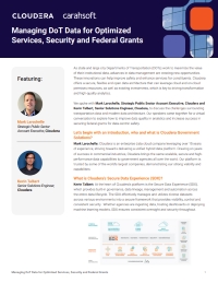 Managing DoT Data for Optimized Services, Security and Federal Grants