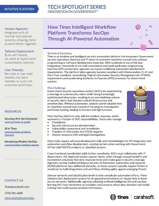 Tech Spotlight Tines SecOps Graphic