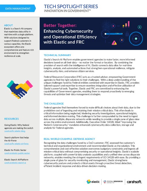 Tech Spotlight Elastic FRC Operational Efficiency for DoD Graphic
