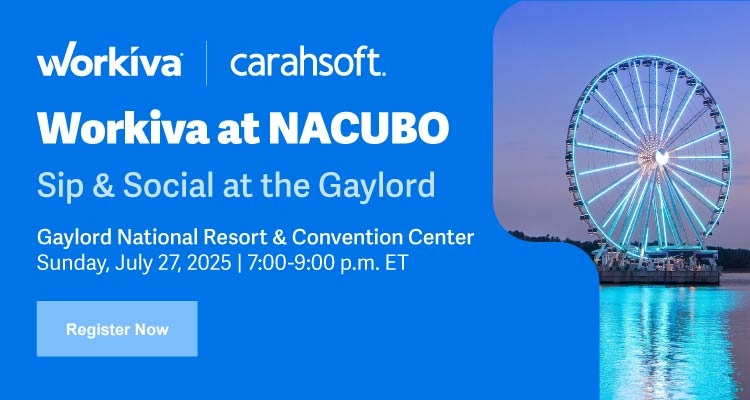 Workiva at NACUBO: Sip & Social at the Gaylord Event Banner