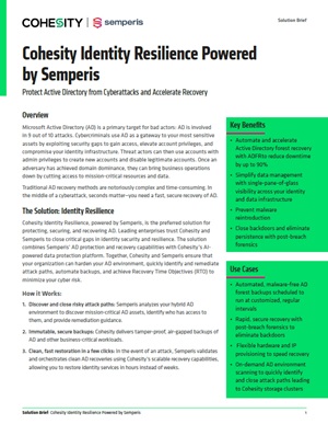 Cohesity Identity Resilience Powered by Semperis