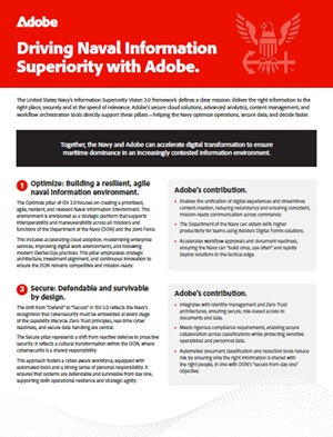Driving Naval Information Superiority with Adobe