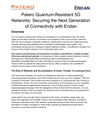 Patero Quantum-Resistant 5G Networks: Securing the Next Generation of Connectivity with Eridan