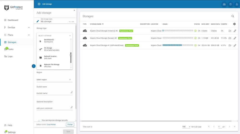 Multi-storage and deployment of choice (SaaS or On-premise)