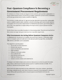Post-Quantum Compliance is Becoming a Government Procurement Requirement