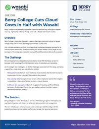 Berry College Cuts Cloud Costs in Half with Wasabi