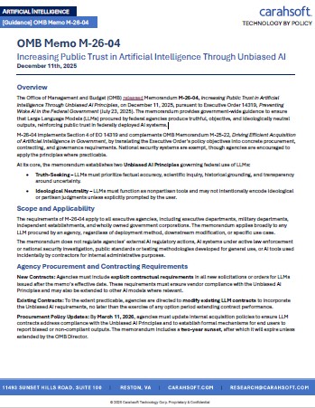  OMB Memo M-26-04: Increasing Public Trust in Artificial Intelligence Through Unbiased AI