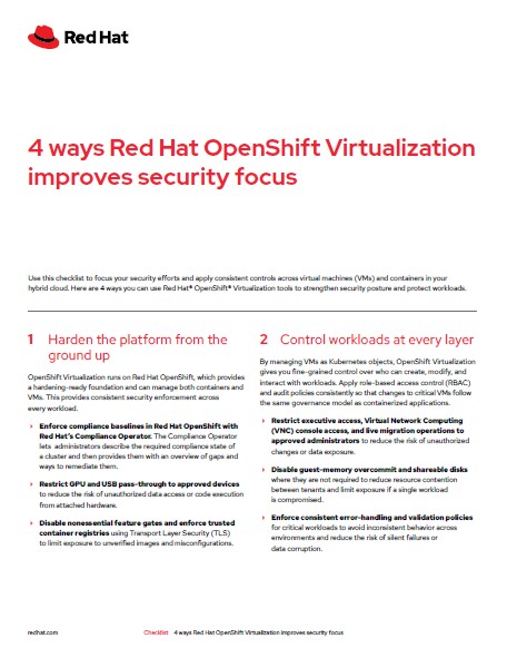 4 Ways Red Hat OpenShift Virtualization Improves Security Focus