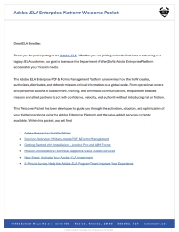 Adobe JELA Enterprise Platform Welcome Packet