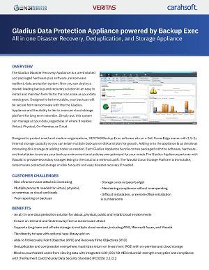 Gladius Data Protection Appliance powered by Backup Exec