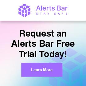 Request an Alerts Bar Free Trial banner