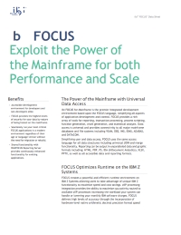 ibi FOCUS exploit the Power of the Mainframe for both Performance and Scale