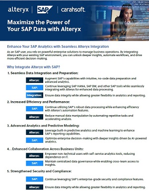 Maximize the Power of Your SAP Data with Alteryx