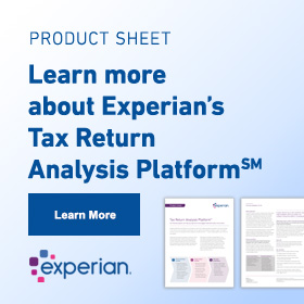 Learn more about Experian's Tax Return Analysis Platform